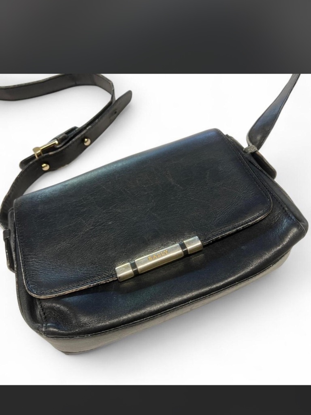 Bally Black leather crossbody bag